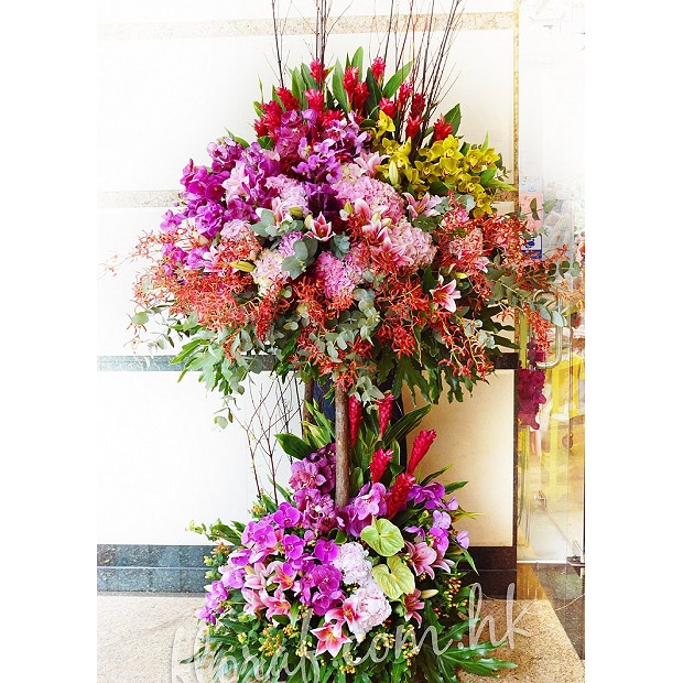 開張花籃酒會花籃開幕誌慶花籃 大型雙層花籃