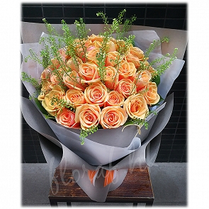 MD22-36  母親節玫瑰花束 – 淺粉橙色玫瑰 MD22-36  母親節玫瑰花束 – 淺粉橙色玫瑰