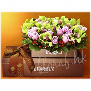 FR1  豪華鮮花生果籃 送禮水果籃 两層花生果禮盒   FR1  豪華鮮花生果籃 送禮水果籃 两層花生果禮盒