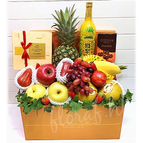 FR18  Godiva 朱古力 + 日本菠蘿清酒 + 生果 禮盒 FR18  Godiva 朱古力 + 日本菠蘿清酒 + 生果 禮盒