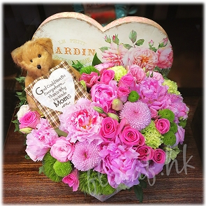 MD767  心形花盒花 母親節心形花盒花  母親節熊Bear Bear   MD767  心形花盒花 母親節心形花盒花  母親節熊Bear Bear