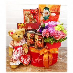 MD22	雙鮑魚 + 母親節心型花  