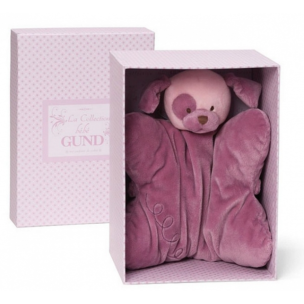 Newborn Baby 禮物 - Baby Gund La Collection be’be’系列 的超柔軟紫紅色  覆盆子甜心小狗安撫抱枕