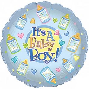 ADD-BA11 It's a Baby Boy 藍色17吋 鋁箔升氣球  ADD-BA11 It's a Baby Boy 藍色17吋 鋁箔升氣球