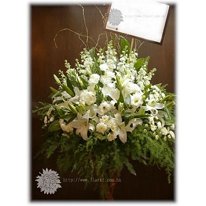 F34	白事花籃連木腳架