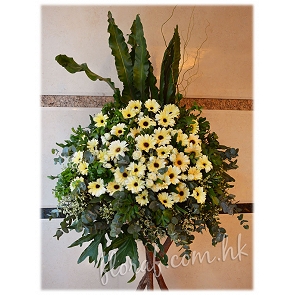 F52	白太陽菊白事花籃