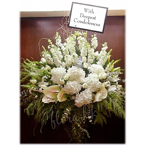 F31	Sympathy Flower Basket with Stand  F31	Sympathy Flower Basket with Stand
