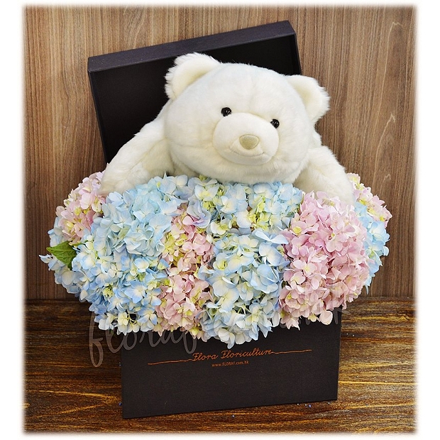 玩具大獎的Gund限量版泰迪熊 Snuffles - 藍色繡球花 粉色繡球花  